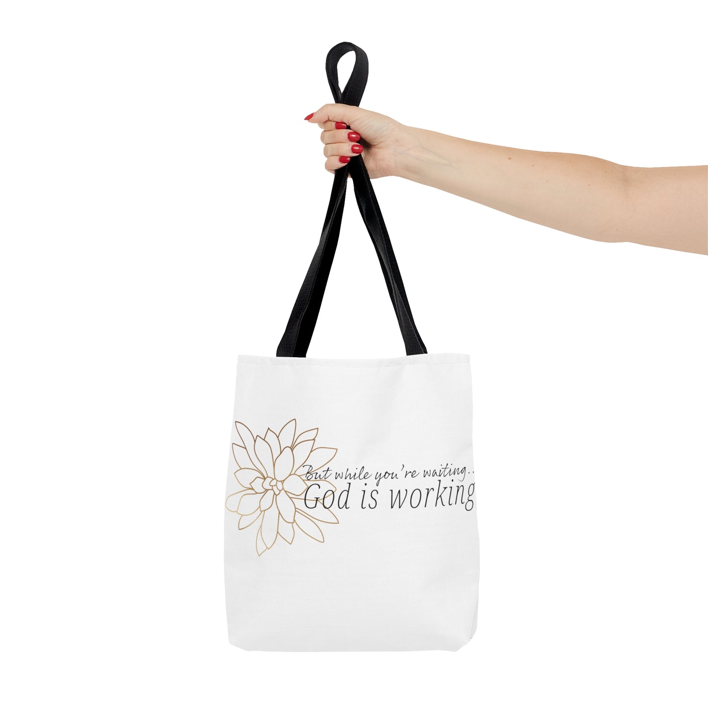 God is Working Tote Bag, Women's Tote Bag, Trendy Christian