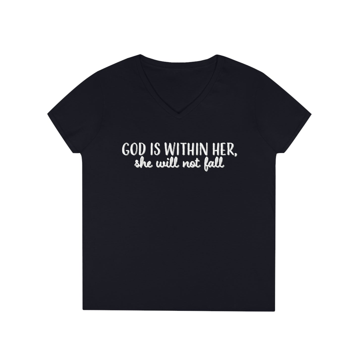 Ladies' V-Neck T-Shirt, Bible Verse Shirt, Trendy Christian Shirt