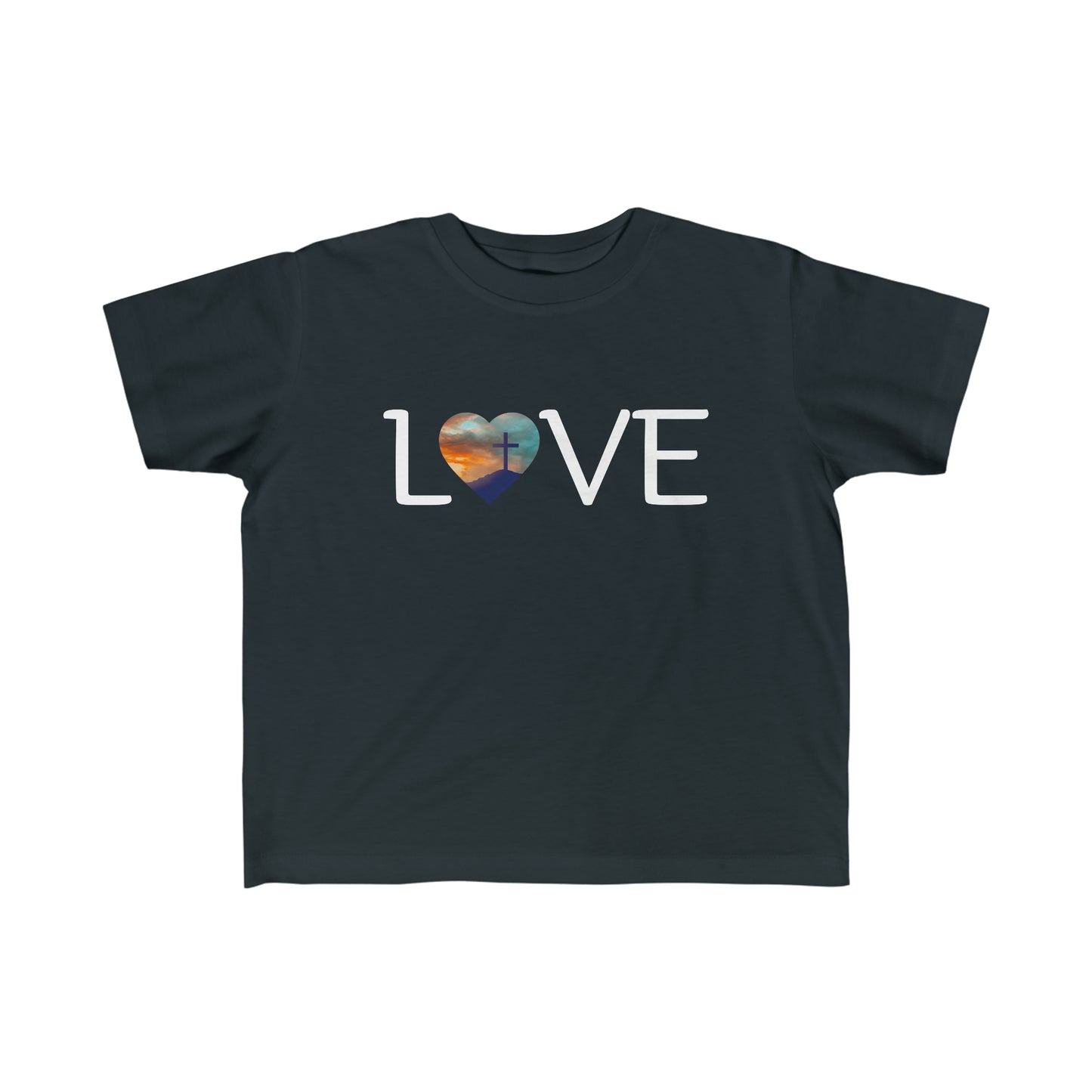 Toddler's Fine Jersey Tee, Love, Heart, Short Sleeve Kids Shirt