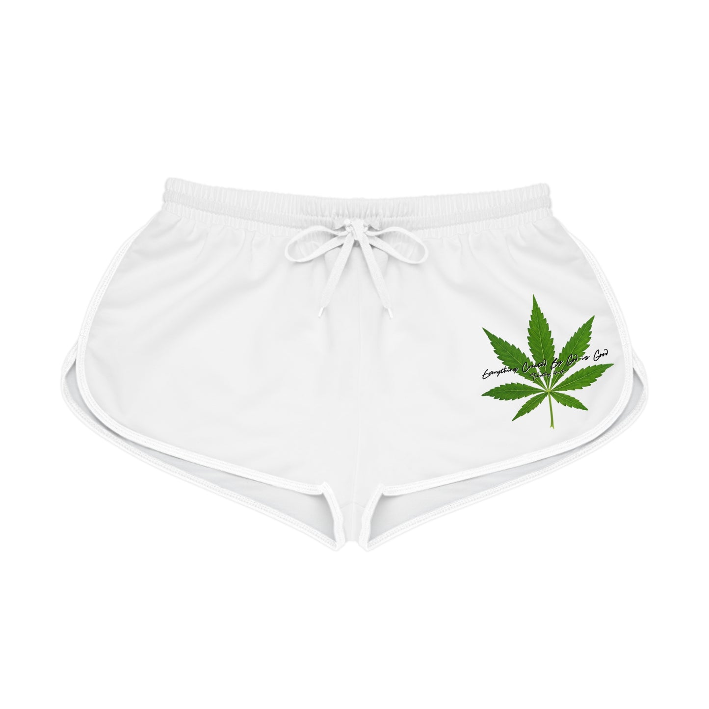Women's Relaxed Shorts, Bible Verse Weed leaf Shorts