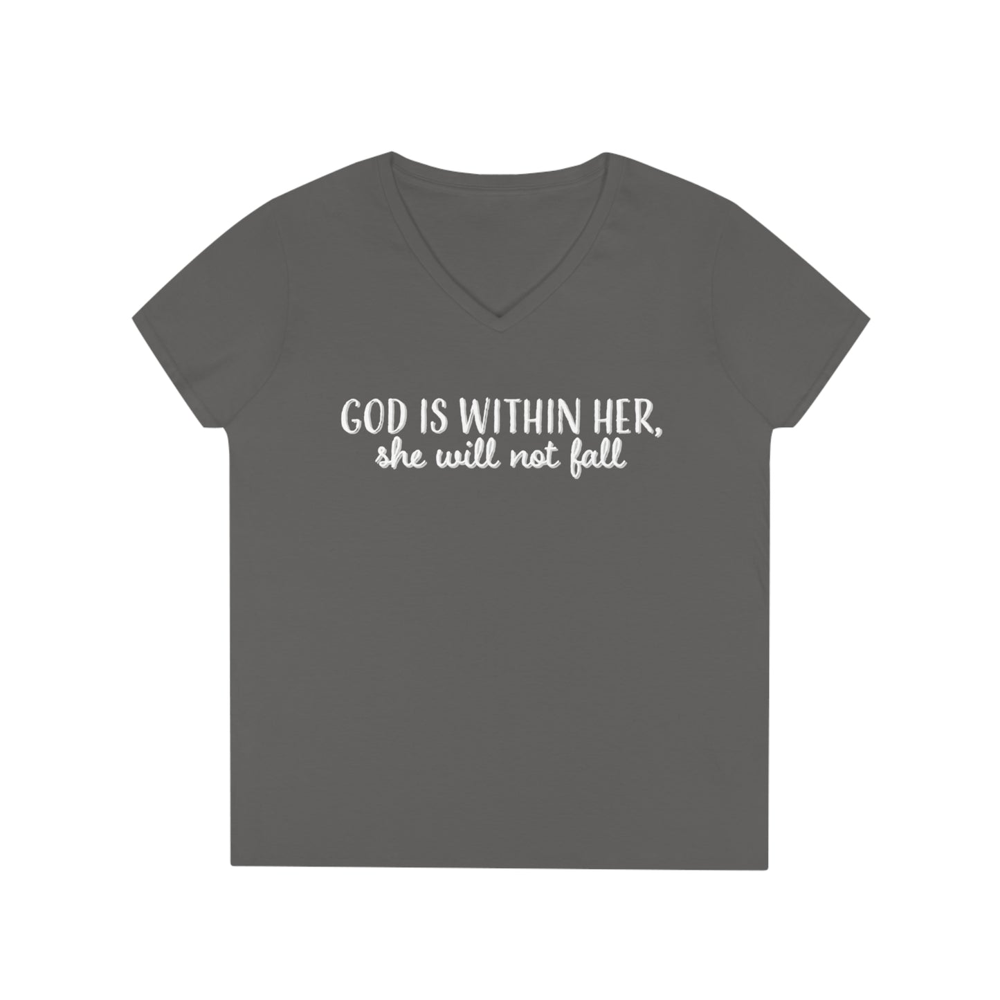 Ladies' V-Neck T-Shirt, Bible Verse Shirt, Trendy Christian Shirt