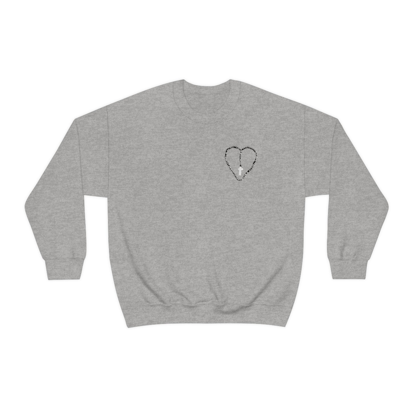 Heart With Cross Unisex Heavy Blend™ Crewneck Sweatshirt, Christian Sweatshirt